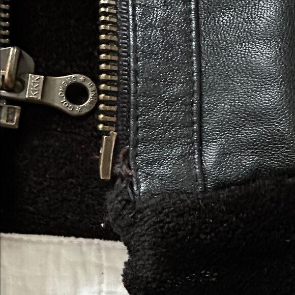 Inivia Leather Men’s 3XL Black Genuine Leather Shearling Aviator Bomber Jacket - Picture 14 of 16